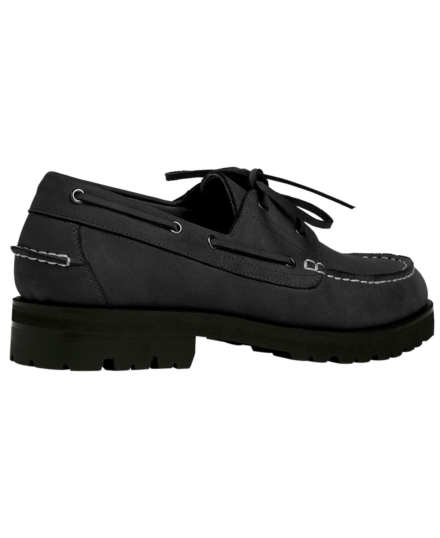 Обувь Anthony Veer Men's Bristol Nubuck Leather Boat Shoes, цвет: Карбоновый чёрный нубуковый кожаный — фото 5