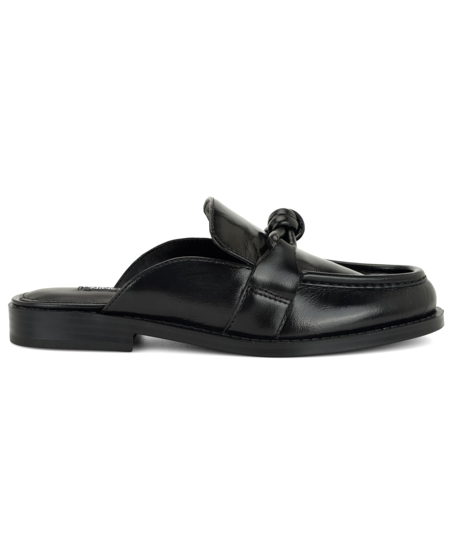 Женские сабо Nine West Mavey Knotted Slip-On Loafer Mules, цвет: Чёрный кожаный — фото 2