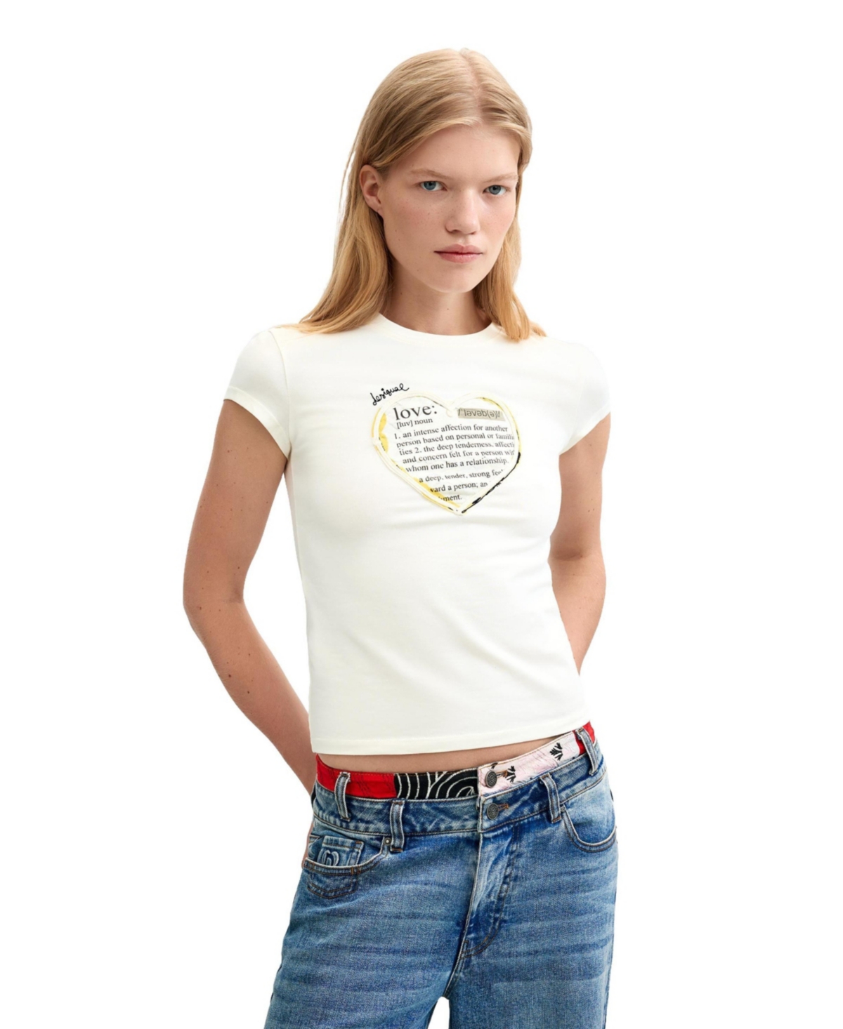 Desigual Women's T-shirt With Message Print