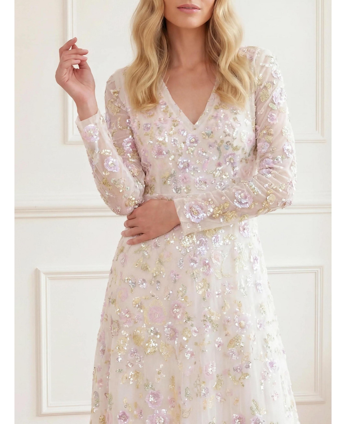 Needle & Thread Women's Sequin Paradise V-Neck Gown