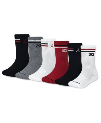 Boys' 7-11 Icon Stripe Crew Socks, 6-Pack