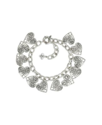 Scandinavian Knot Collection Heart Charm Bracelet