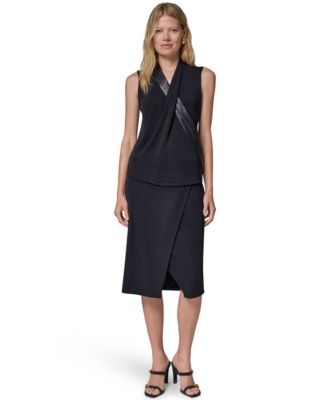 Women's Jersey V-Neck Blouse and Jersey Twist Wrap Skirt