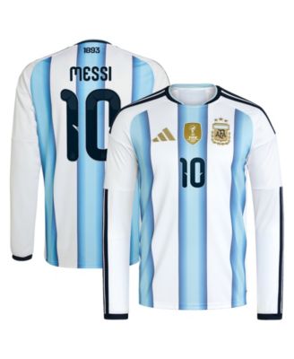 Men's Lionel Messi White Argentina National Team 2026 Home Replica Long Sleeve Jersey