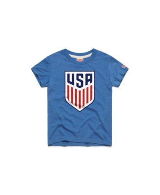 Big Boys and Girls Royal USMNT Crest Tri-Blend T-Shirt