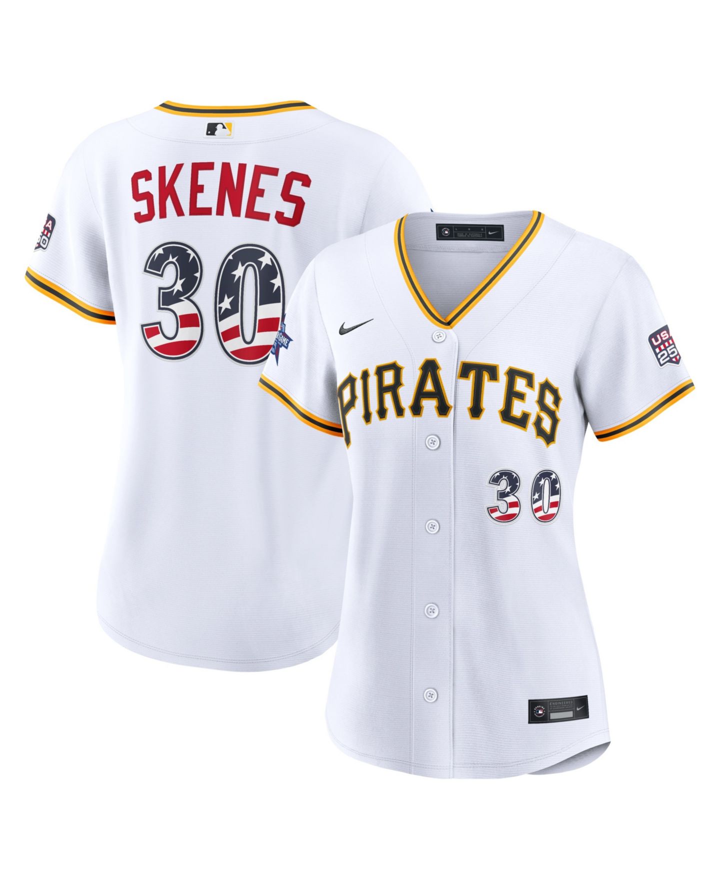 Женский топ Nike 2026 All-Star Edition Stars Stripes Pittsburgh Pirates Paul Skenes White Stadium Jersey — фото 1