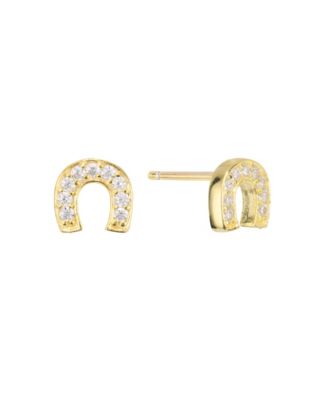 Cubic Zirconia Horseshoe Stud Earrings