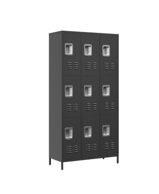 9-Door 72"H Metal Storage Locker Cabinet