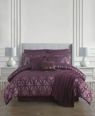 Brooks 14-Piece Reversible Jacquard Microfiber Comforter Set, Queen