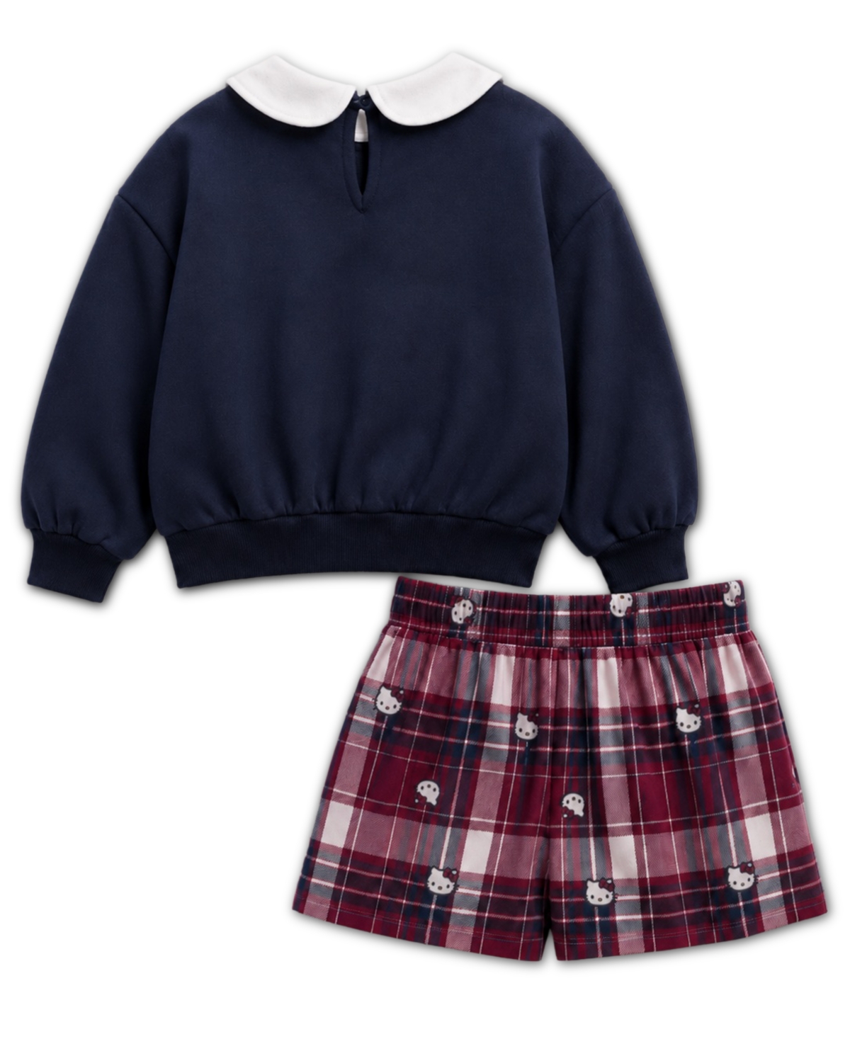 Hello Kitty Girls' 2T-6X Peter Pan Collar Sweatshirt and Skirt, 2-Piece Set