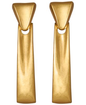 Gold-Plated Valley Linear Earrings