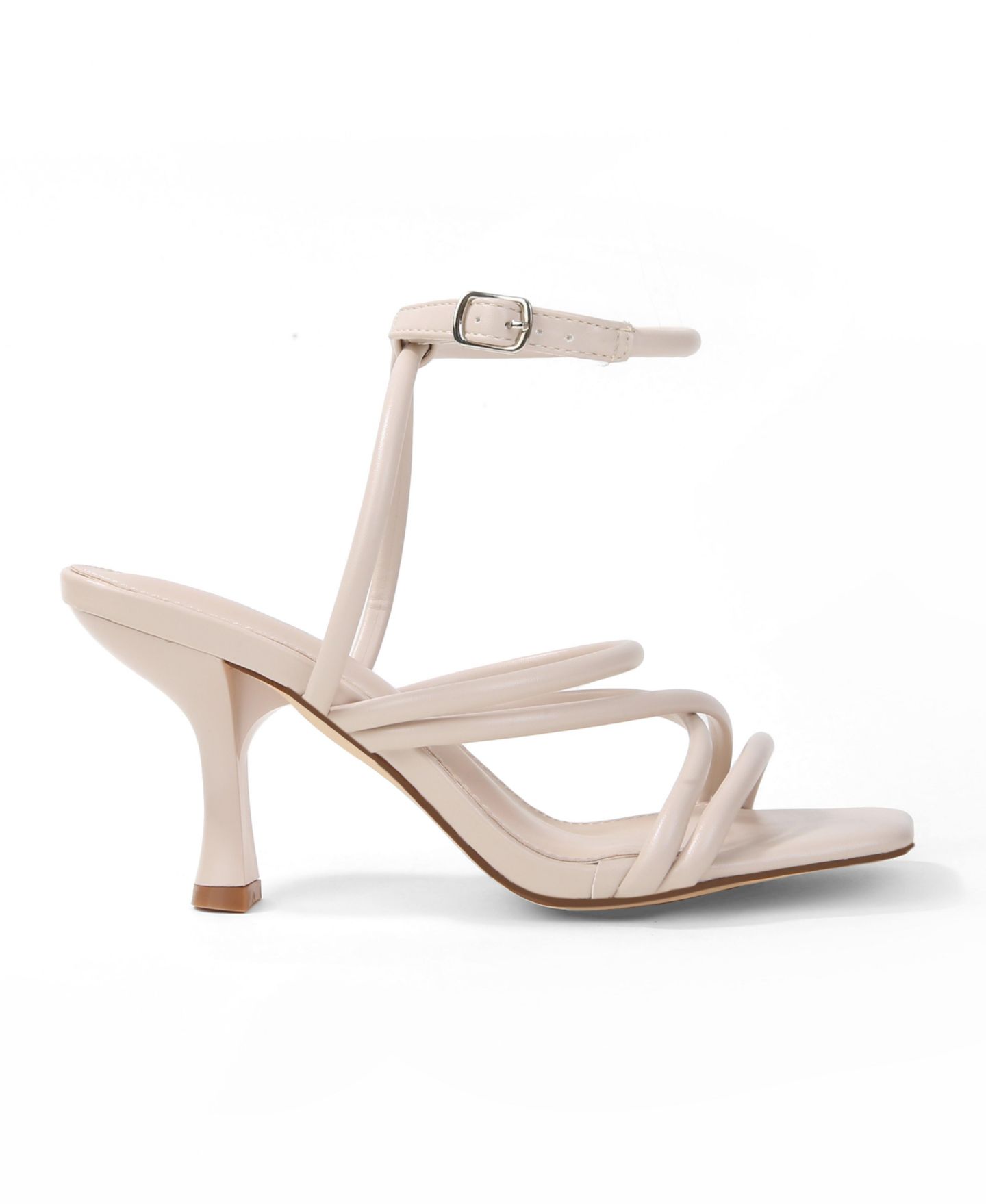 Женские сандалии BERNESS Jamie Tubular Strap Heeled, цвет: Бежевый — фото 2