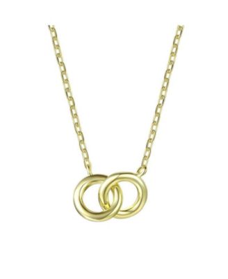 Minimalist Stylish Sterling Silver Two Rings Chain Necklace