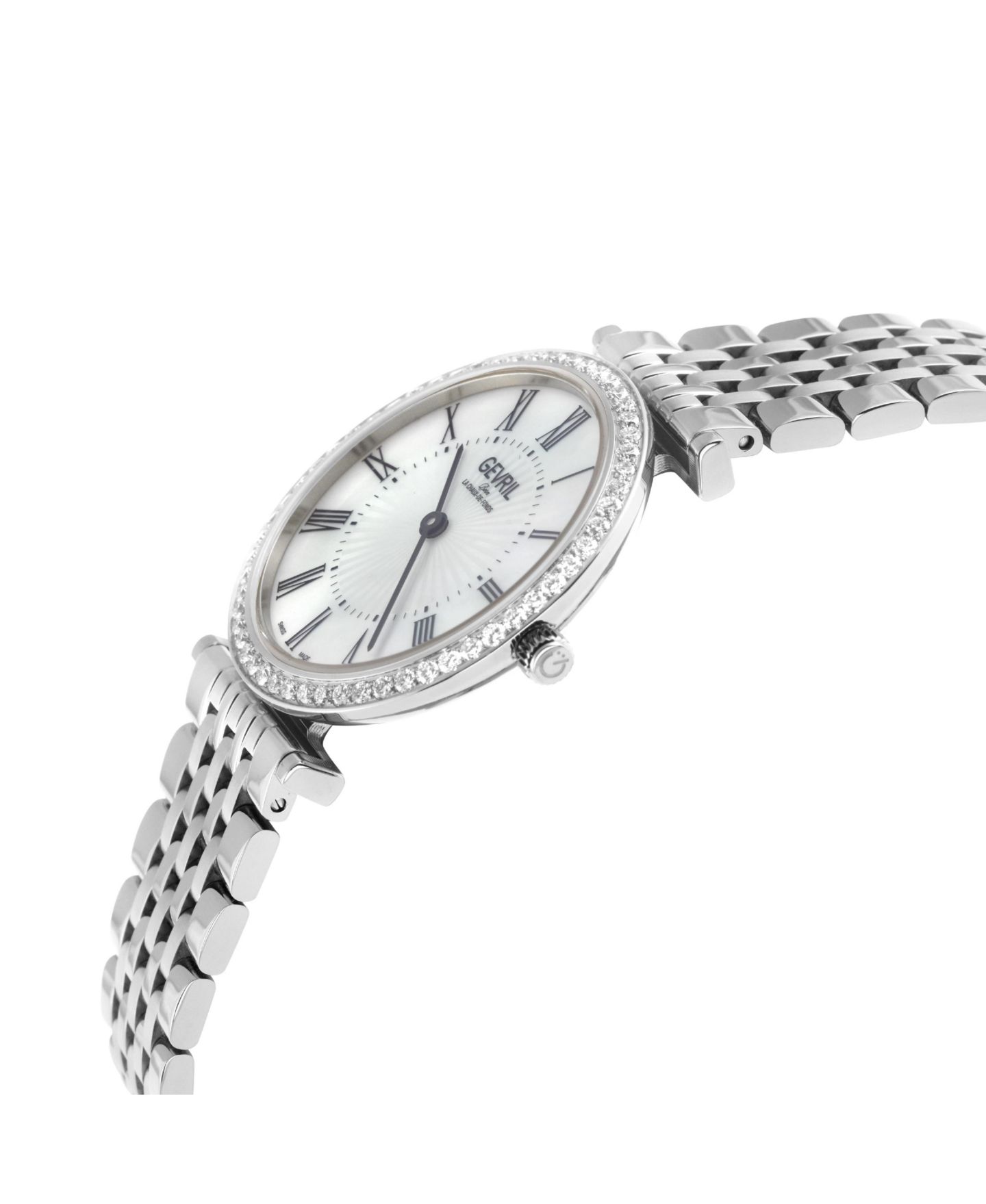 Женские часы Gevril Atelier 57 Swiss Quartz Diamond Silver Stainless Steel Bracelet Watch, цвет: Серебряный — фото 3