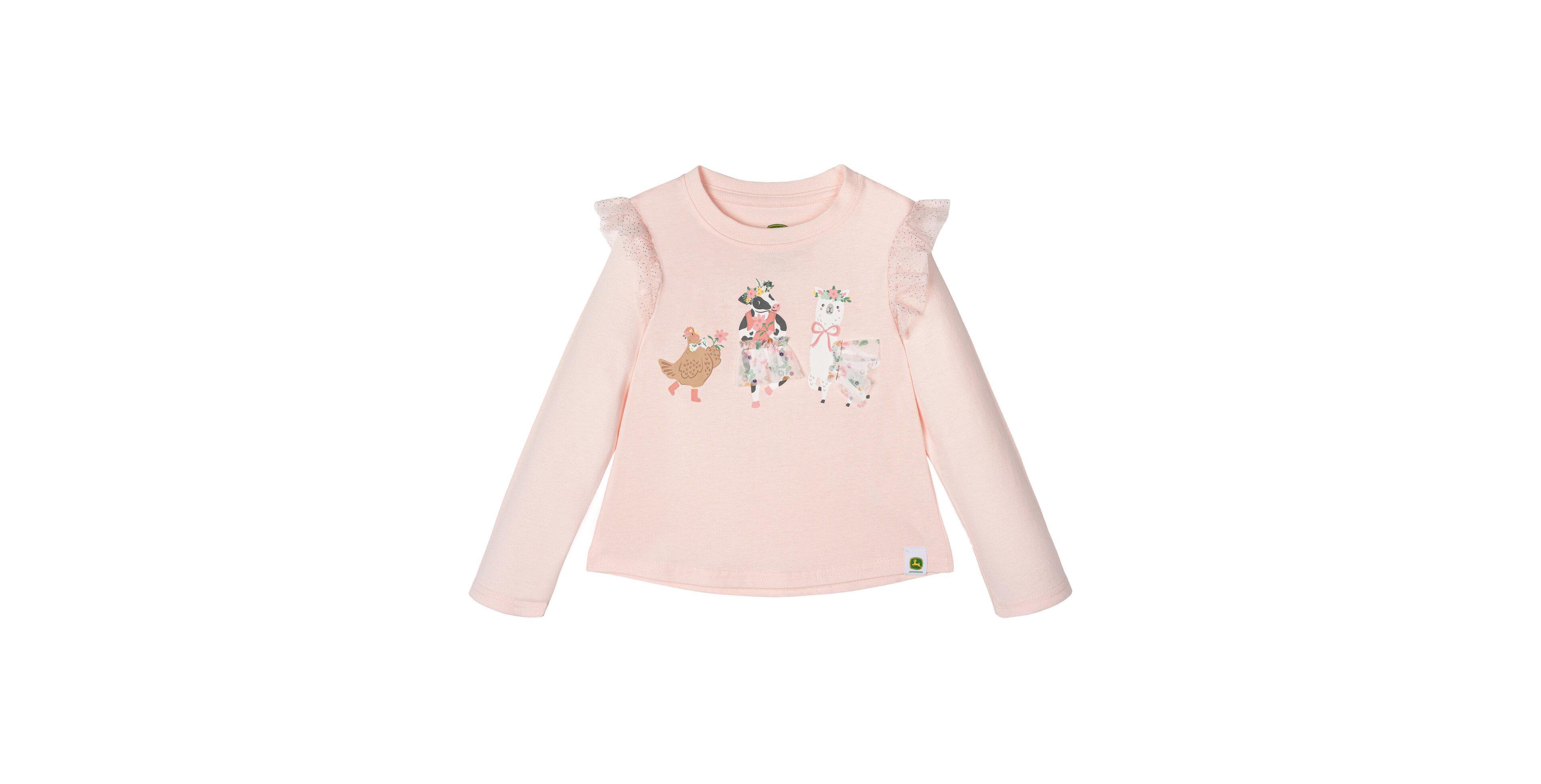 John Deere Kids & Baby Toddler Girls'(2T-4T) Long Sleeve T-Shirt