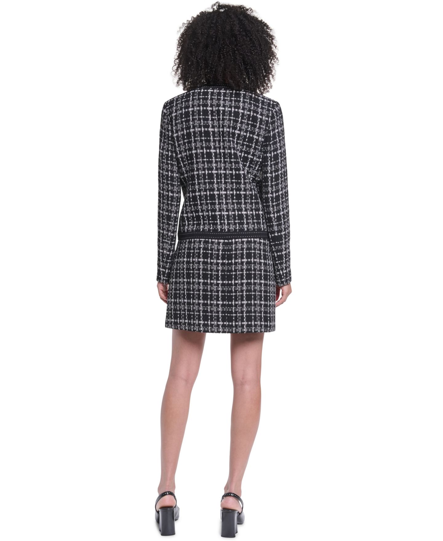 Женская куртка KARL LAGERFELD PARIS Cropped Open-Front, цвет: Чёрный — фото 9