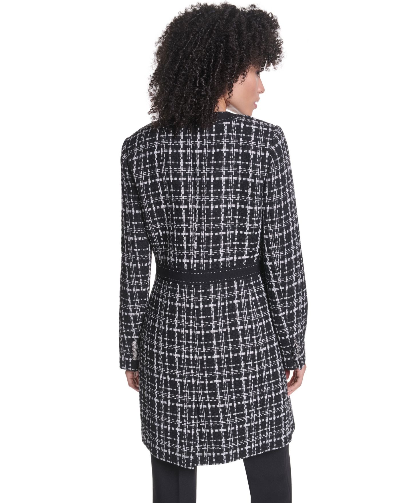 Женская куртка KARL LAGERFELD PARIS Round Neck Seven-Button, цвет: Чёрный — фото 5