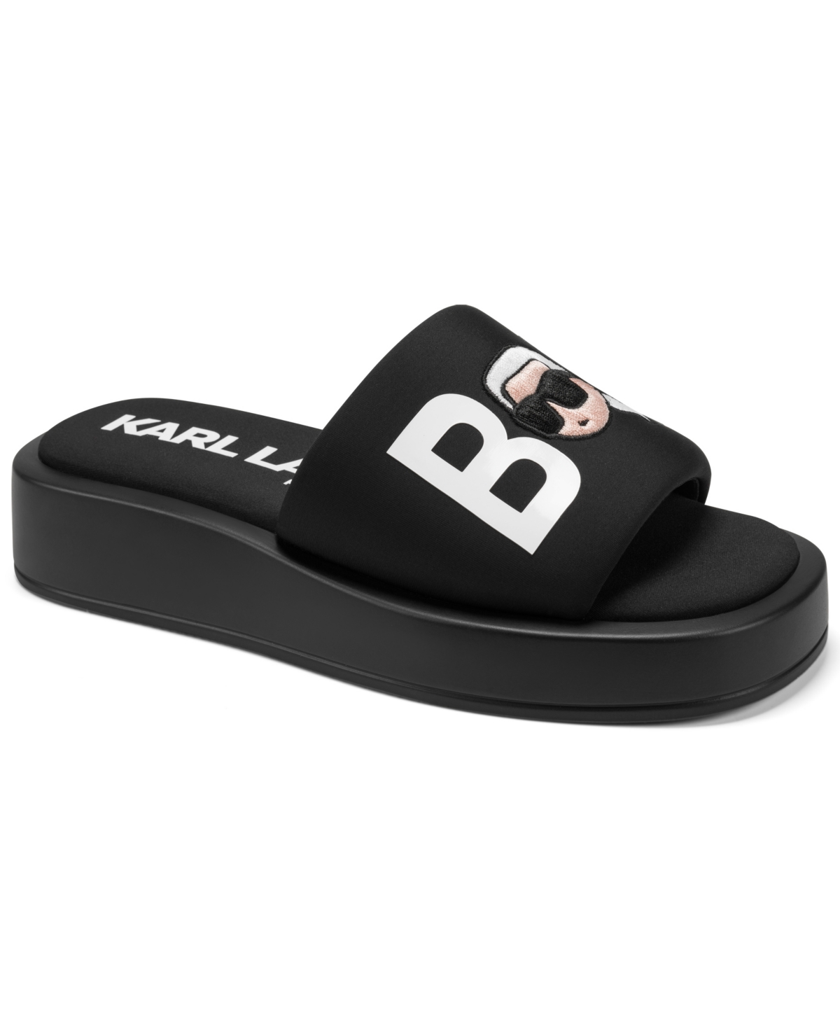 Karl Lagerfeld Paris Women's Opal Bonjour Platform Slide Sandals - Black