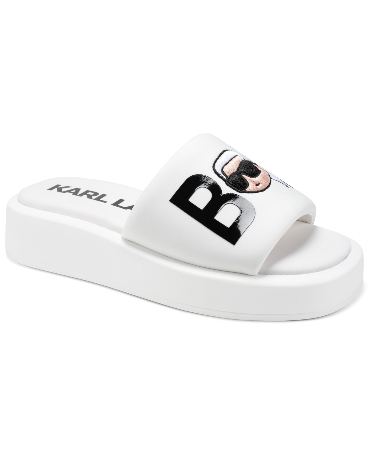 Karl Lagerfeld Paris Women's Opal Bonjour Platform Slide Sandals - Bright White