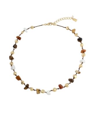 Multi-Colored Chip Stone Station Necklace