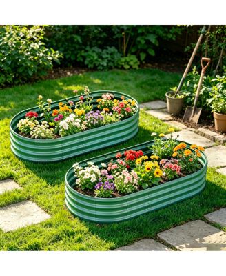 6x3x1ft Galvanized Raised Garden Bed - Heavy Duty Metal Planter Box, 2Pieces