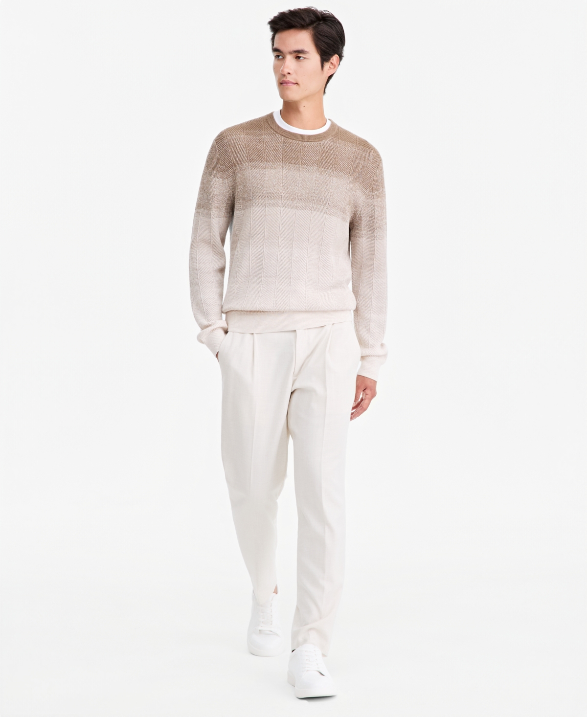Alfani Men's Herr Cotton Gradient-Stripe Crewneck Sweater, Macy's Exclusive