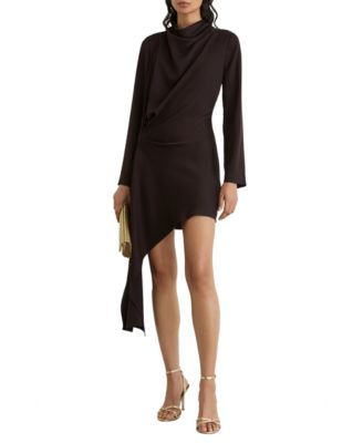Women's Bethany Long-Sleeve Cowl Neck Asymmetric Hem Mini Dress