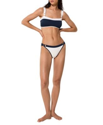 Women's Saskia Contrast Fixed-Side Bikini Bottoms