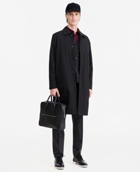 Мужское пальто Alfani Alfatech Modular Topcoat with Removable Quilted Vest, цвет: Глубокий чёрный