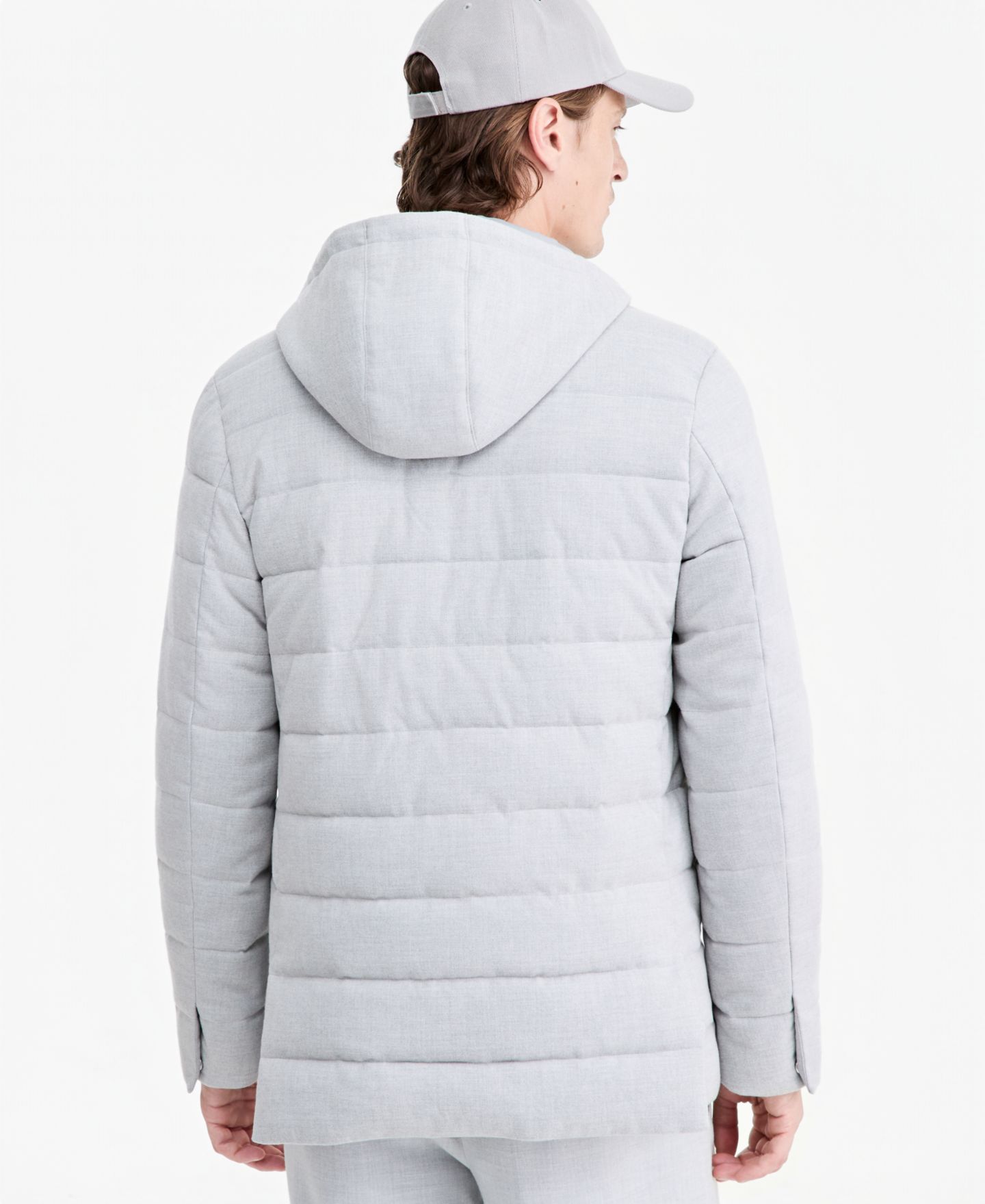 Мужской пиджак Alfani Tech Stretch Single-Breasted Quilted Blazer, цвет: Меланжевый серый — фото 2