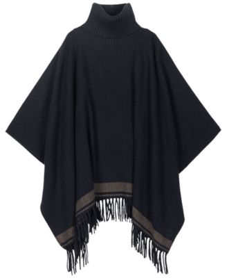 Woven Knit Collar Ruana