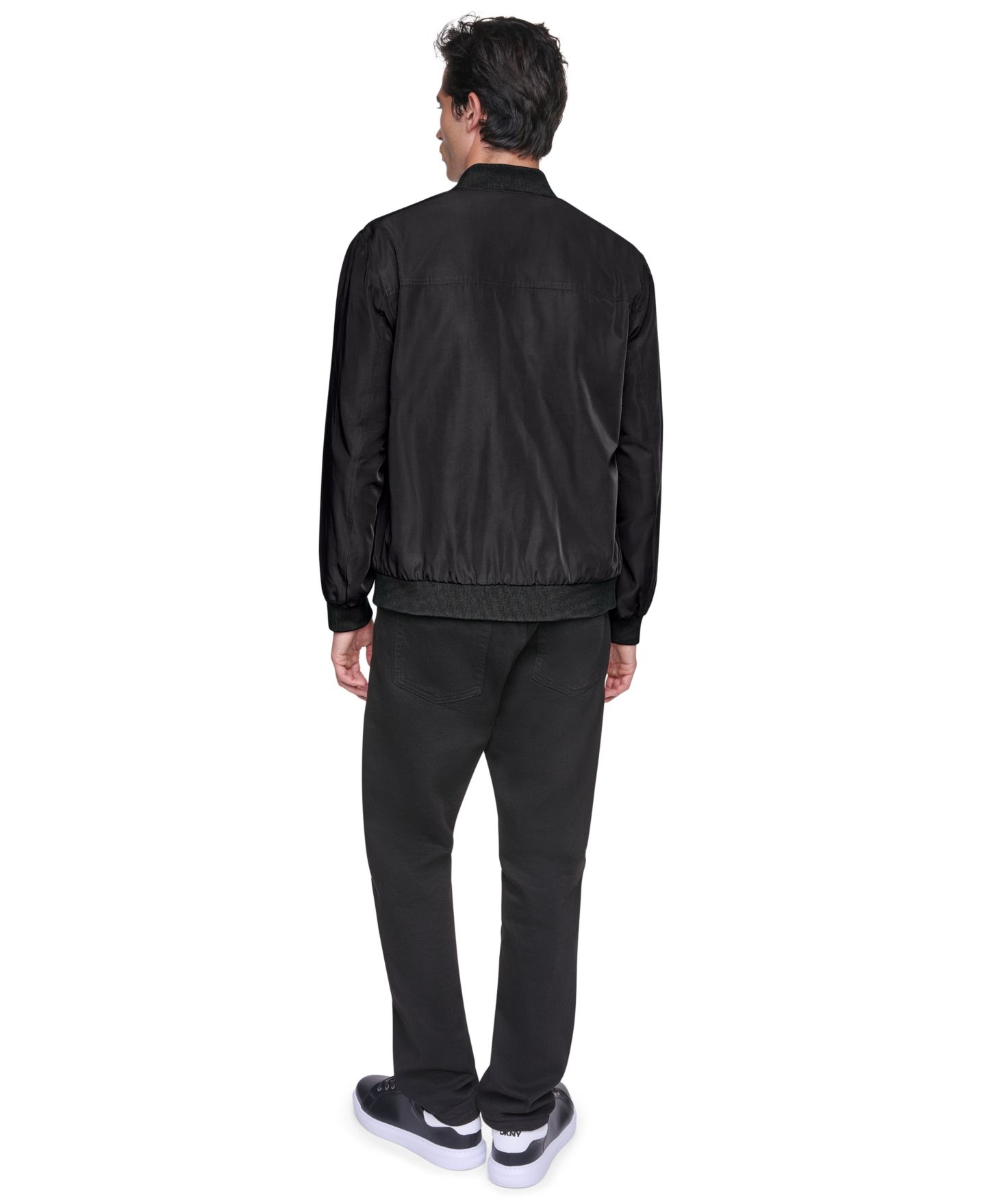Мужская куртка DKNY Lightweight Twill Bomber, цвет: Чёрный — фото 3