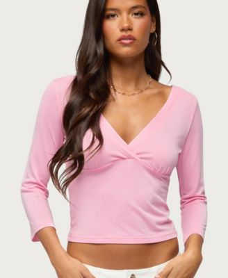 Women's Mar V Neck Quarter Sleeve Top