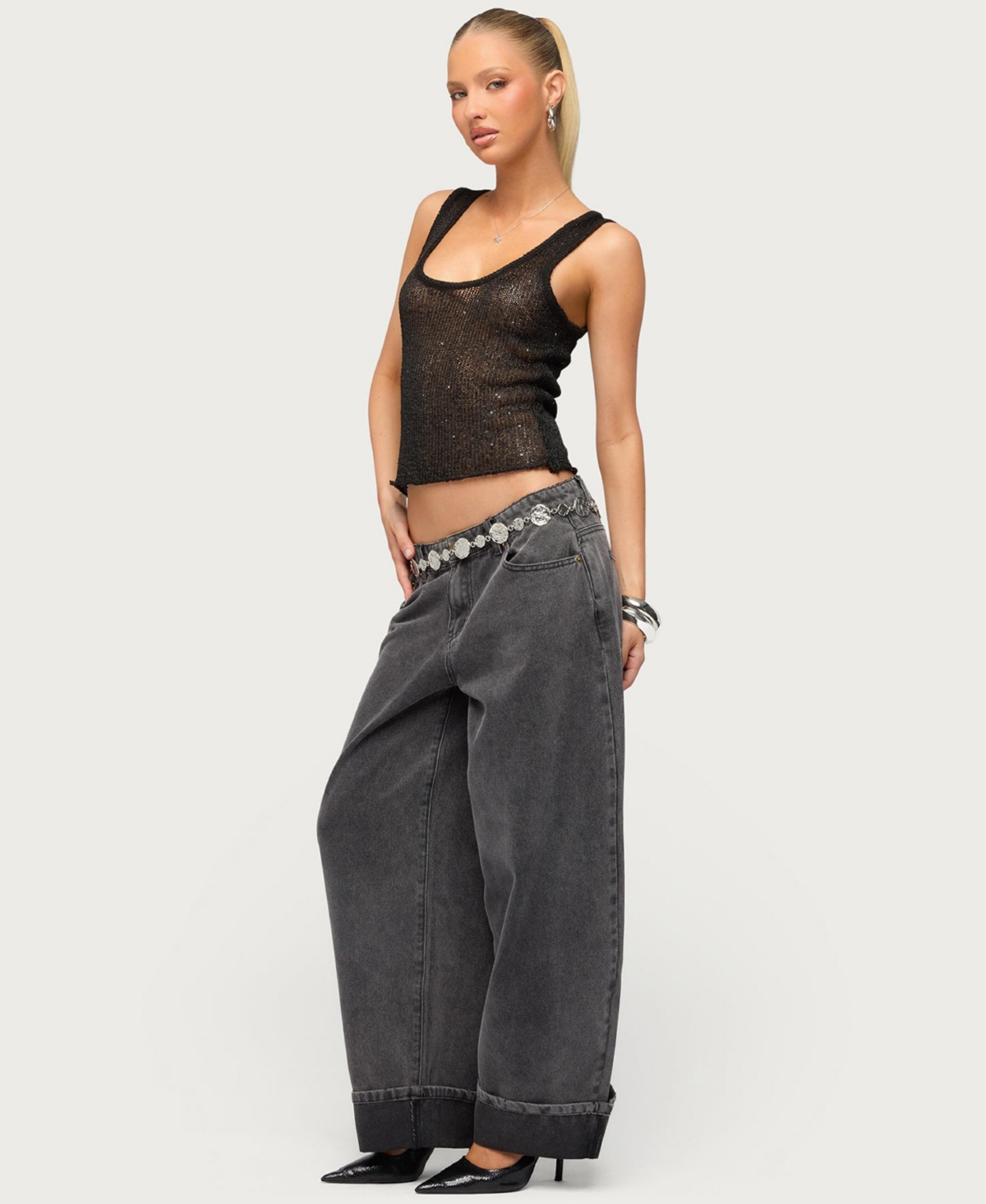Edikted Women's Kella Low Rise Baggy Jeans