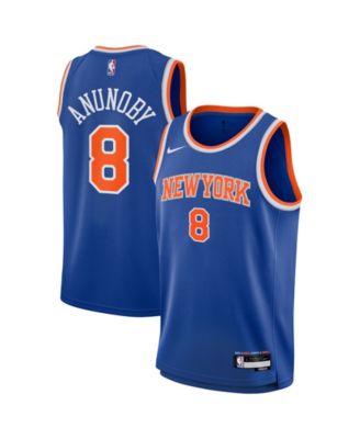 Big Boys and Girls OG Anunoby Blue New York Knicks Swingman Icon Edition Jersey
