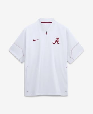 Men's White Alabama Crimson Tide 2026 Sideline Short Sleeve Quarter-Zip Coach Shirt