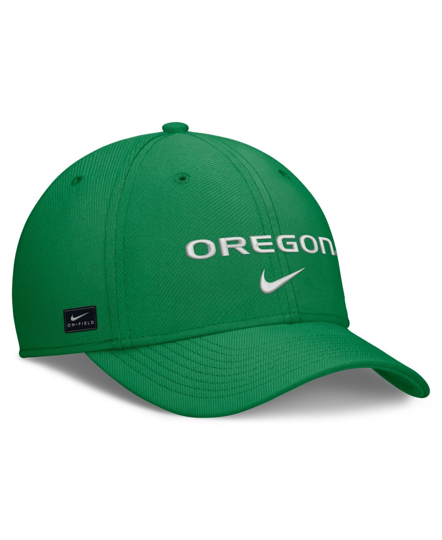 Мужская кепка Nike Green Oregon Ducks Rise On-Field Swoosh Flex Dri-FIT Flex Hat — фото 3