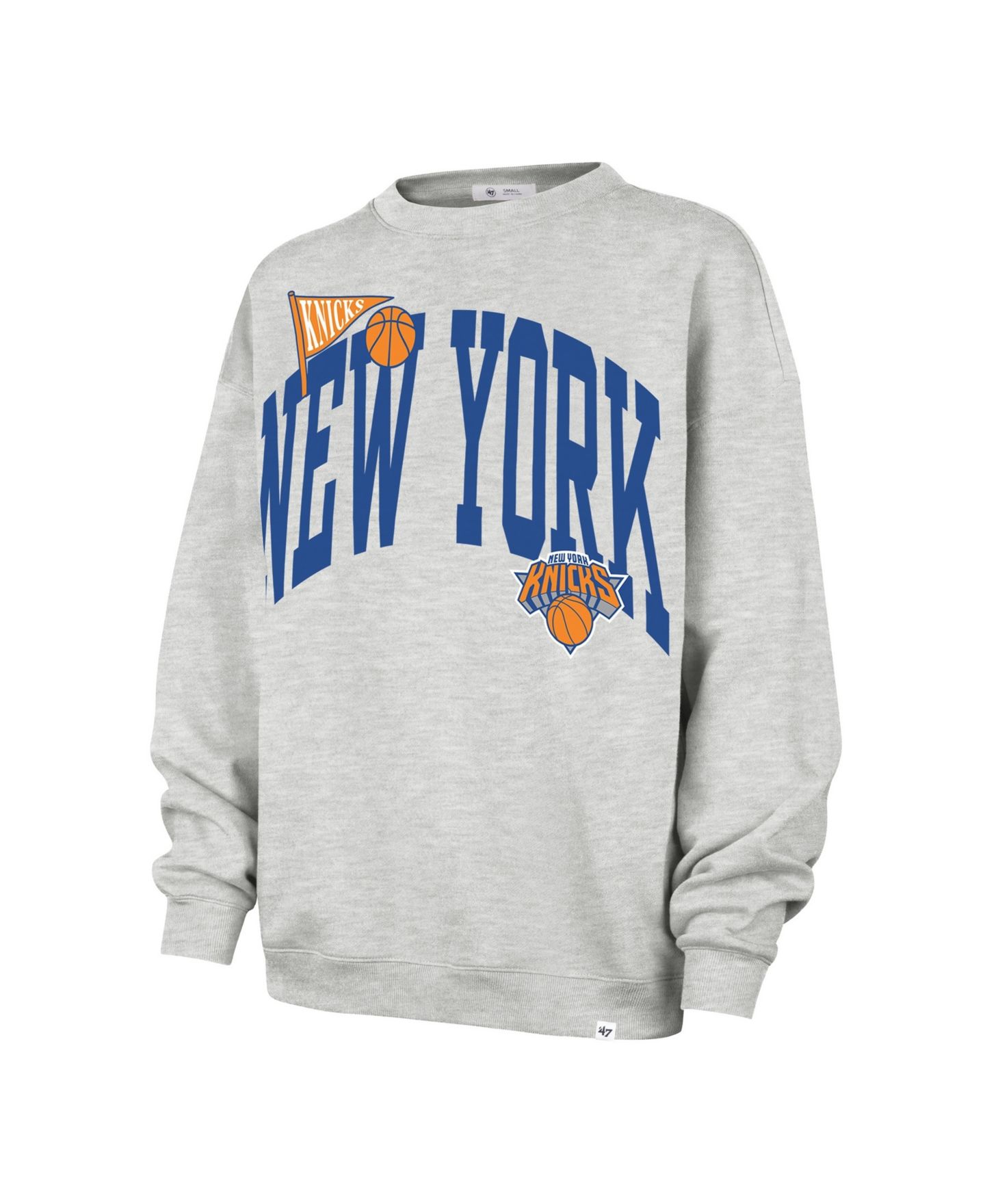 Женский свитшот '47 Brand Gray New York Knicks Oversized Arched Icon — фото 2