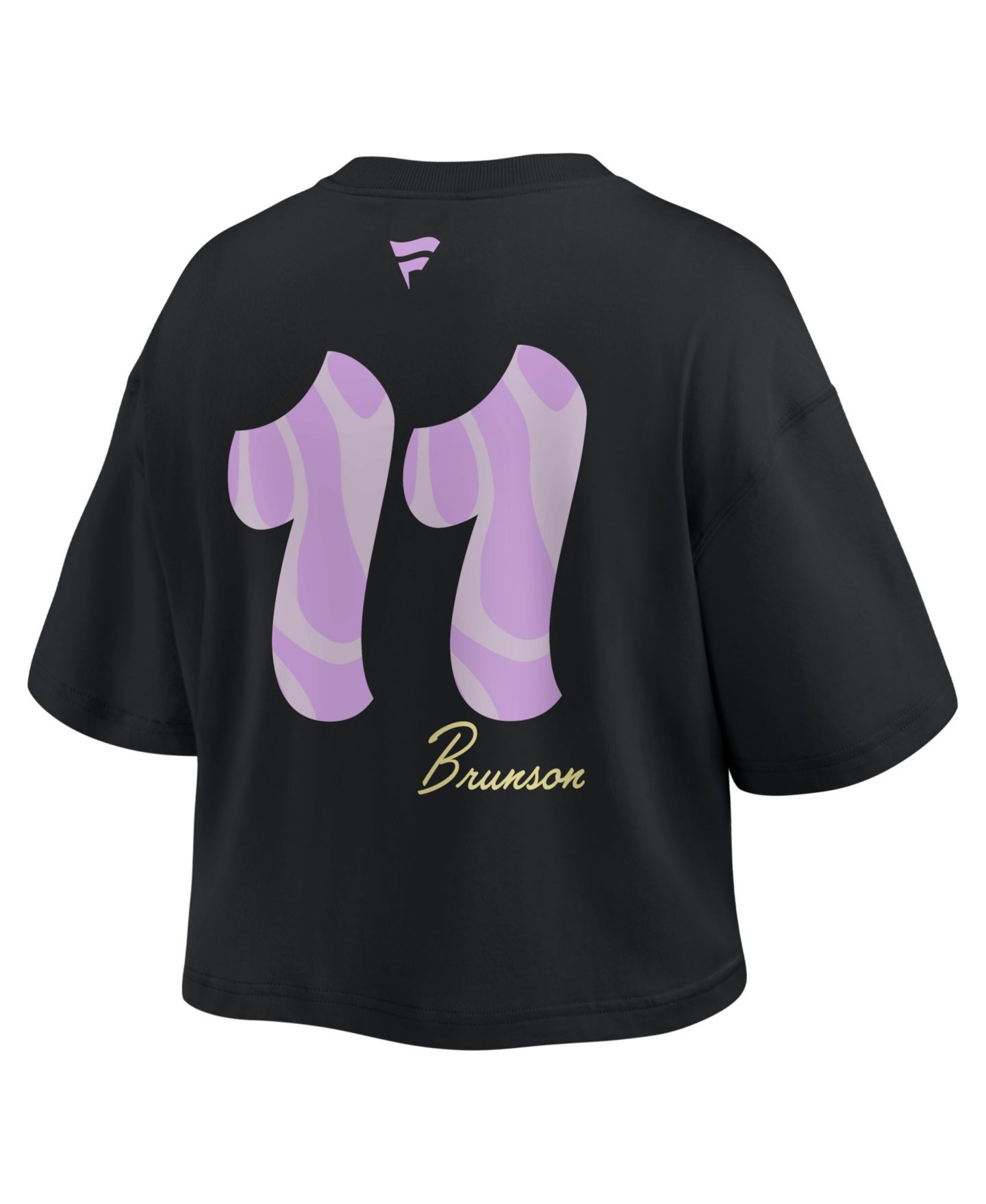 Женский топ Fanatics Jalen Brunson Black New York Knicks Name & Number Cropped — фото 3