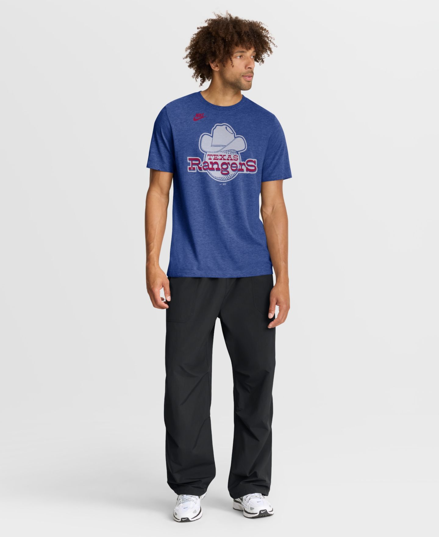 Мужская футболка Nike Heather Royal Texas Rangers Cooperstown Logo Tri-Blend — фото 5