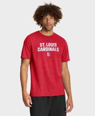 Men's Heather Red St. Louis Cardinals Stacked Tri-Blend T-Shirt