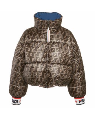 Women's Zucca Print Synthetic Reversible Down Jacket