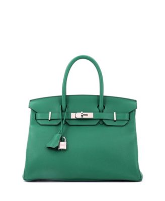 Birkin 30 Handbag Verso Clemence with Palladium Hardware