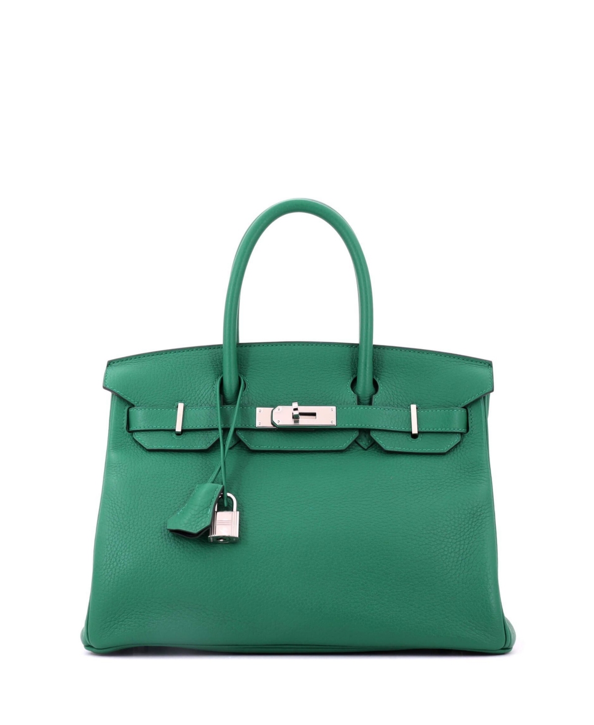 Pre-Owned HERMES Birkin 30 Handbag Verso Clemence with Palladium Hardware - Green