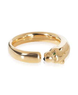 Yellow Gold Onyx and Tsavorite Small Model Panthere de Cartier Ring