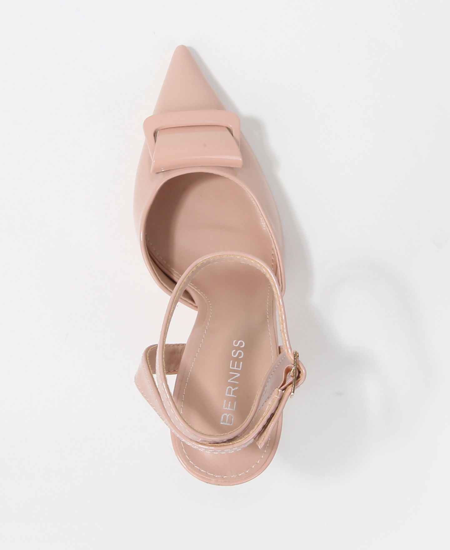 Женские туфли BERNESS Cindee Patent Buckle Stiletto Pumps, цвет: Бежевый — фото 4