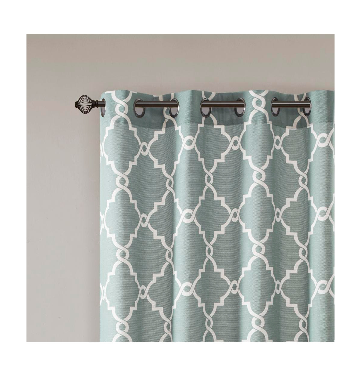 Avobird Fretwork Print Grommet Top Window Curtain Panel