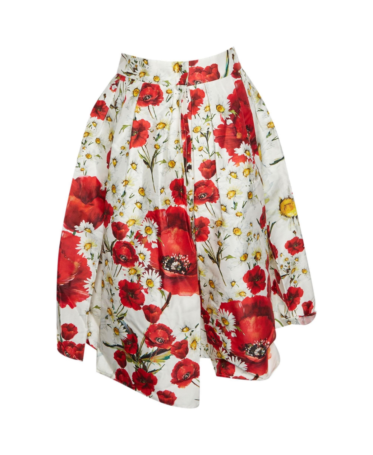 Pre-Owned Dolce & Gabbana Women's Floral Printed Cotton And Silk Pleated Skirt