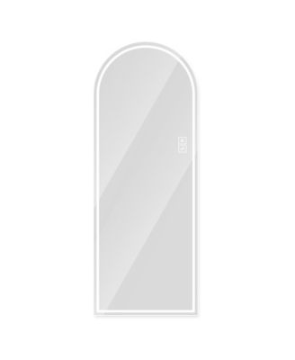 65 x 21 Inch Arched Full Length Lighted Mirror Front LED Lighting Dimmable Wall Mounted 3 Color Temperatures Memory Touch Control for Bedroom