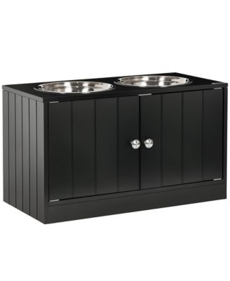 Elevated Dog Bowls with Storage Cabinet Raised Stand for Large Dogs